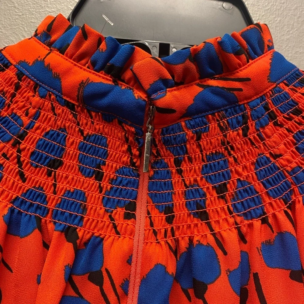 NWOT KATE SPADE Poetic Floral Smocked High-Neck Top Size Large